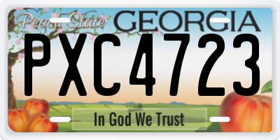 GA license plate PXC4723