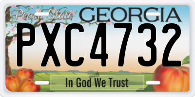 GA license plate PXC4732