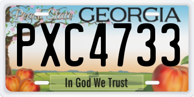 GA license plate PXC4733