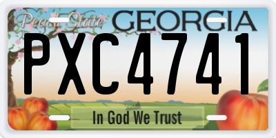 GA license plate PXC4741