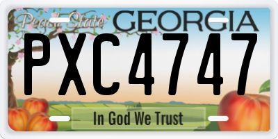 GA license plate PXC4747