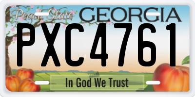 GA license plate PXC4761