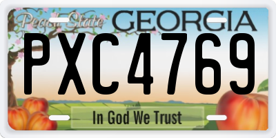 GA license plate PXC4769