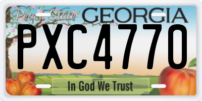 GA license plate PXC4770