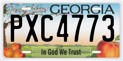 GA license plate PXC4773