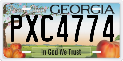 GA license plate PXC4774