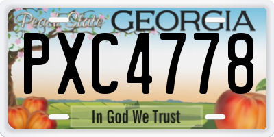 GA license plate PXC4778