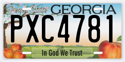 GA license plate PXC4781