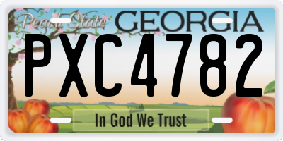 GA license plate PXC4782