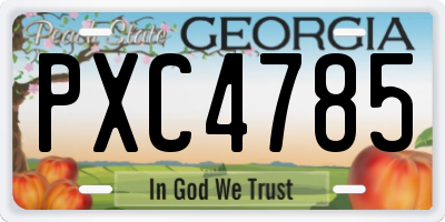 GA license plate PXC4785