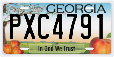 GA license plate PXC4791