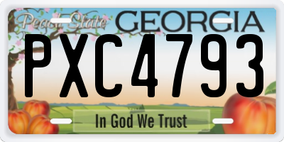 GA license plate PXC4793