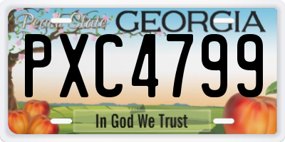 GA license plate PXC4799