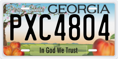 GA license plate PXC4804