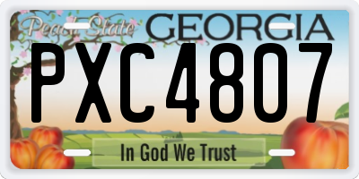 GA license plate PXC4807