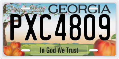 GA license plate PXC4809