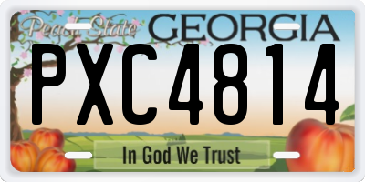 GA license plate PXC4814