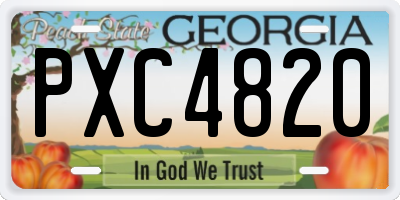 GA license plate PXC4820