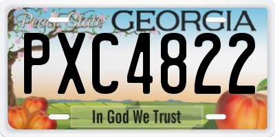 GA license plate PXC4822