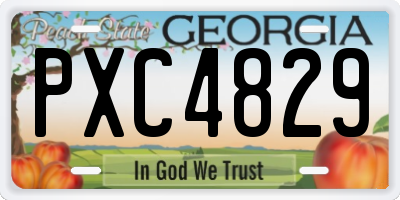 GA license plate PXC4829