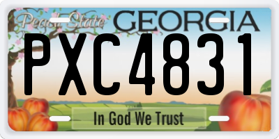 GA license plate PXC4831
