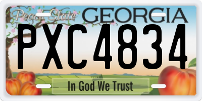 GA license plate PXC4834