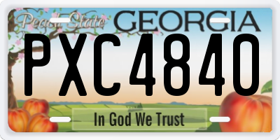 GA license plate PXC4840