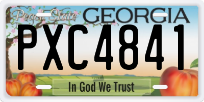GA license plate PXC4841