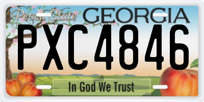 GA license plate PXC4846