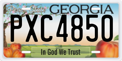 GA license plate PXC4850
