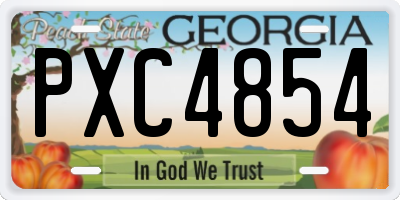 GA license plate PXC4854