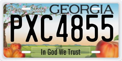 GA license plate PXC4855