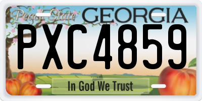 GA license plate PXC4859