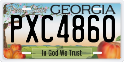 GA license plate PXC4860