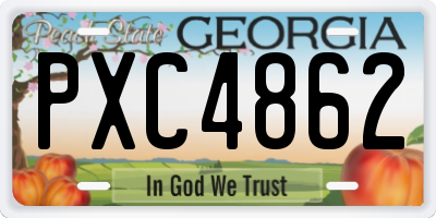 GA license plate PXC4862