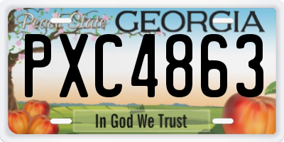 GA license plate PXC4863