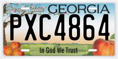 GA license plate PXC4864