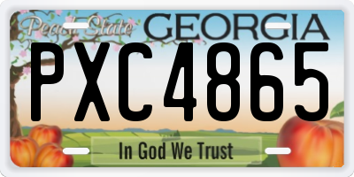 GA license plate PXC4865