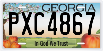 GA license plate PXC4867