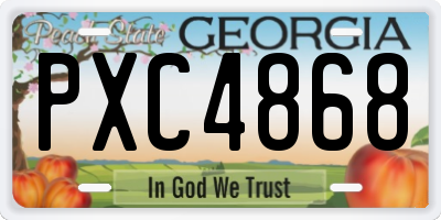 GA license plate PXC4868