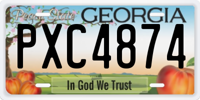 GA license plate PXC4874