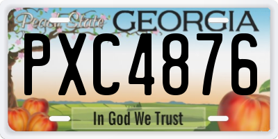 GA license plate PXC4876
