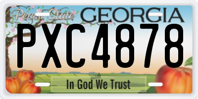 GA license plate PXC4878