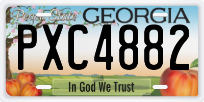 GA license plate PXC4882