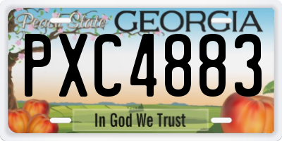 GA license plate PXC4883