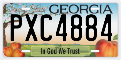 GA license plate PXC4884