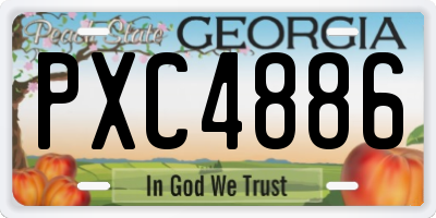 GA license plate PXC4886