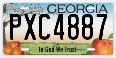 GA license plate PXC4887