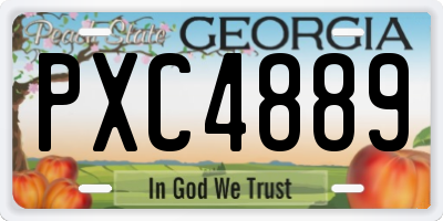 GA license plate PXC4889