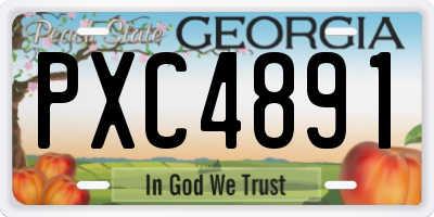 GA license plate PXC4891